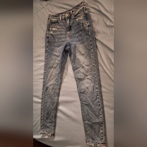 American Eagle Outfitters Blue Distressed Mom Jeans